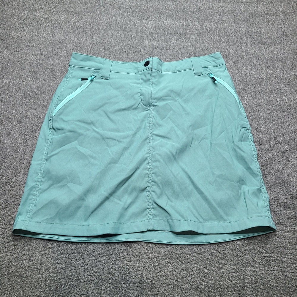 Crivit Athletic Skort Women 10 Teal Excellent Water Repellent Zipper Pockets